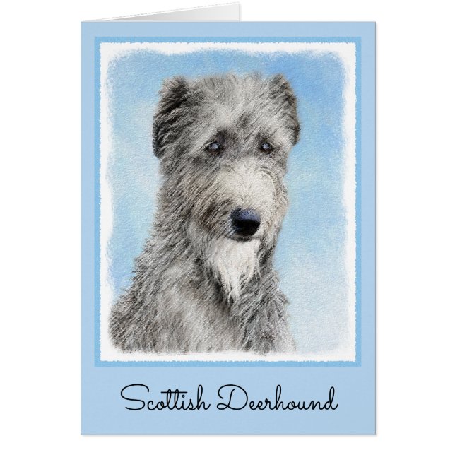 Scottish Deerhound Painting - Cute Original Dog Ar (Front)