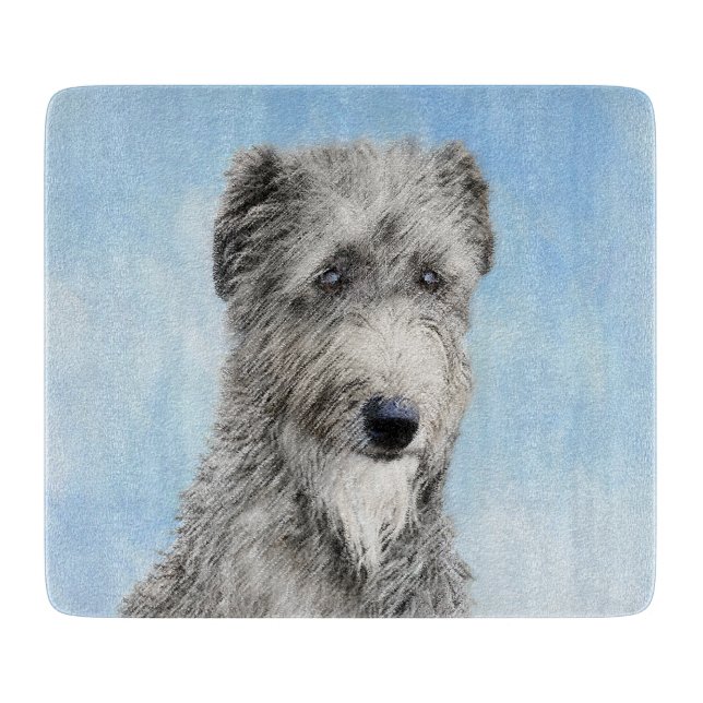 Scottish Deerhound Painting - Cute Original Dog Ar Cutting Board (Front)