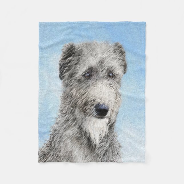 Scottish Deerhound Painting - Cute Original Dog Ar Fleece Blanket (Front)