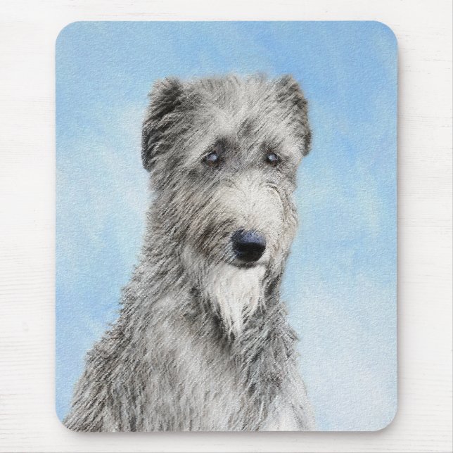 Scottish Deerhound Painting - Cute Original Dog Ar Mouse Pad (Front)