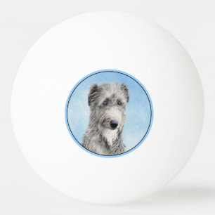 Scottish Deerhound Painting - Cute Original Dog Ar Ping Pong Ball