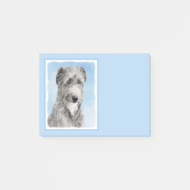 Scottish Deerhound Painting - Cute Original Dog Ar Post-it Notes (Front)