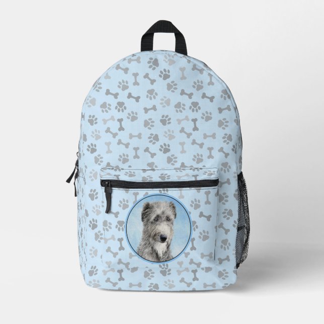 Scottish Deerhound Painting - Cute Original Dog Ar Printed Backpack (Front)