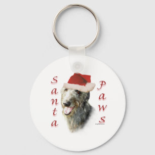 Scottish Deerhound Santa Paws Key Ring