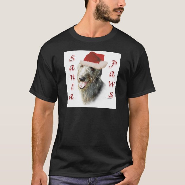 Scottish Deerhound Santa Paws T-Shirt (Front)