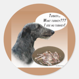 Scottish Deerhound Turkey Classic Round Sticker