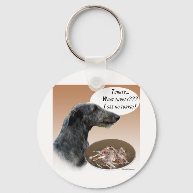 Scottish Deerhound Turkey Key Ring (Front)