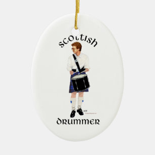 Scottish Drummer - Blue Kilt Ceramic Tree Decoration