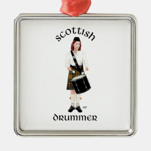 Scottish Drummer - Butterscotch Metal Tree Decoration