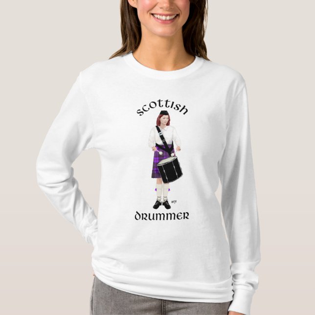 Scottish Drummer - Purple Kilt T-Shirt (Front)