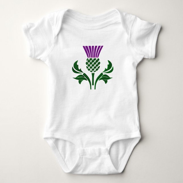 Scottish emblem thistle baby bodysuit (Front)