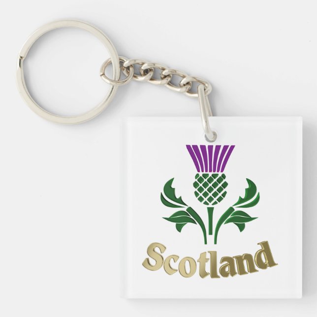 Scottish emblem thistle key ring (Front)