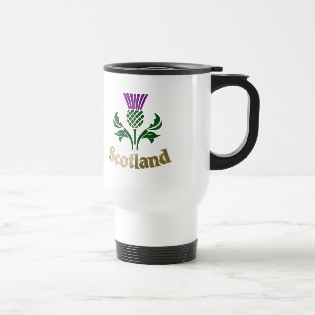 Scottish emblem thistle travel mug (Right)