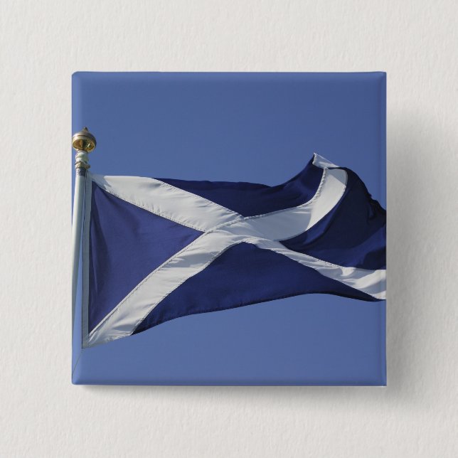 Scottish Flag 15 Cm Square Badge (Front)