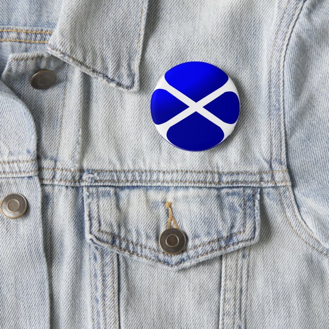 Scottish Flag 6 Cm Round Badge (In Situ)