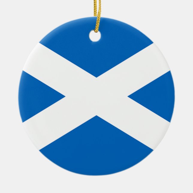 Scottish Flag Ceramic Tree Decoration (Front)