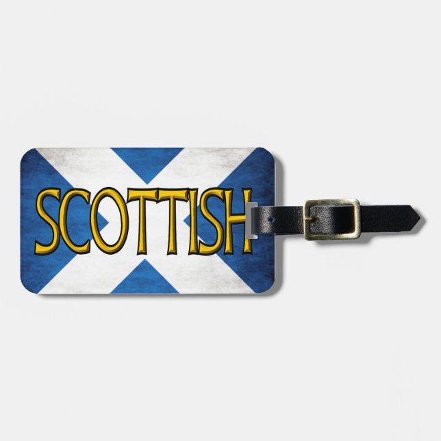 Scottish Flag Collage Luggage Tag (Front Horizontal)