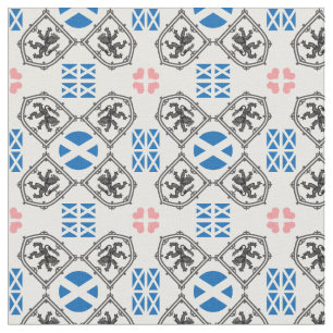 Scottish Flag & Lion, fashion Hearts /Scotland Fabric