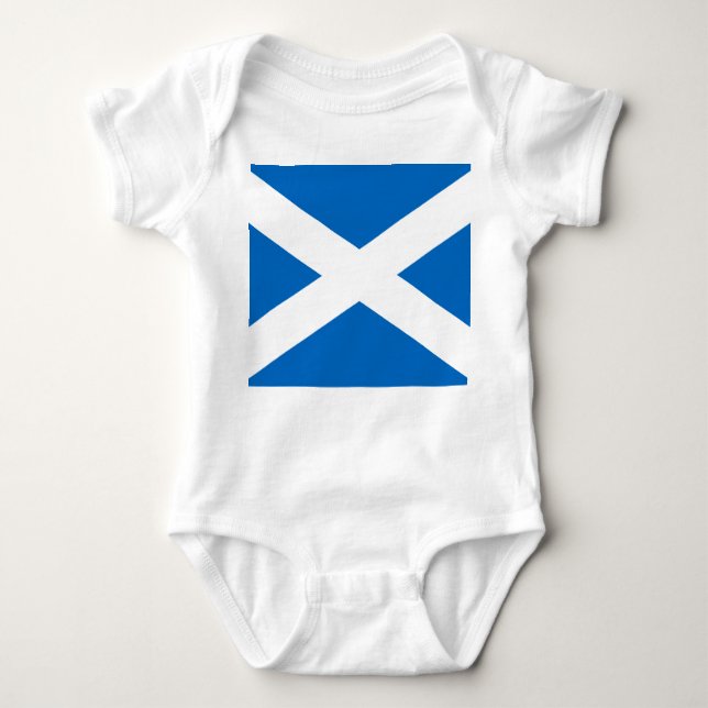Scottish Flag of Scotland Saint Andrew’s Cross Baby Bodysuit (Front)