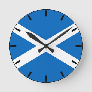 Scottish Flag of Scotland Saint Andrew’s Cross Sal Round Clock