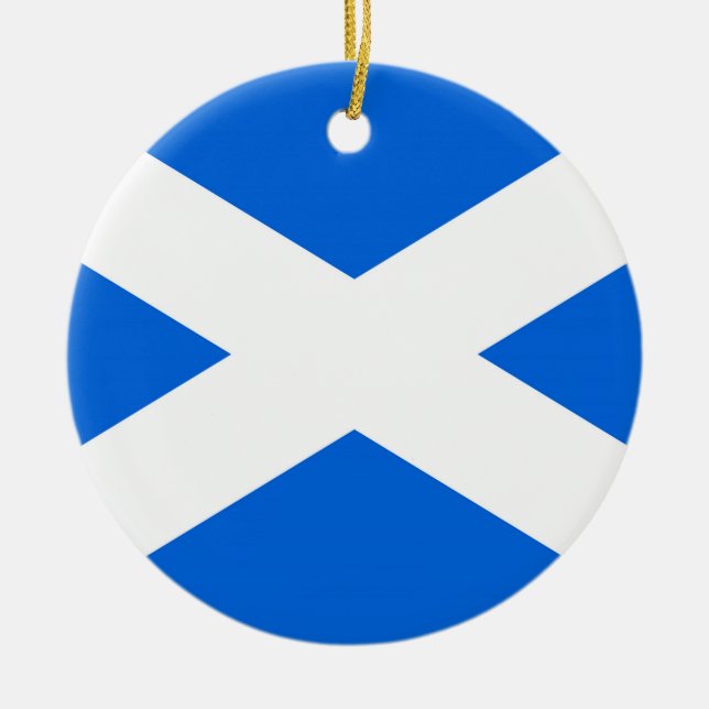 Scottish Flag orncn Ceramic Tree Decoration (Front)
