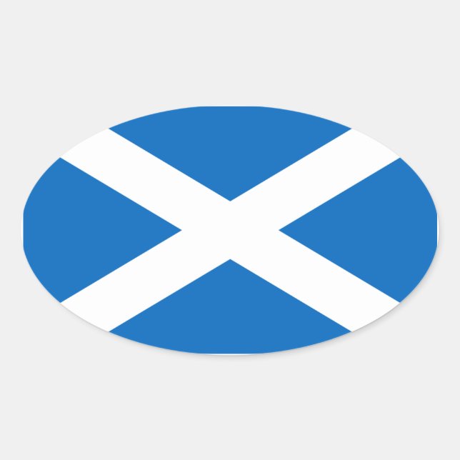 Scottish Flag Oval Sticker (Front)