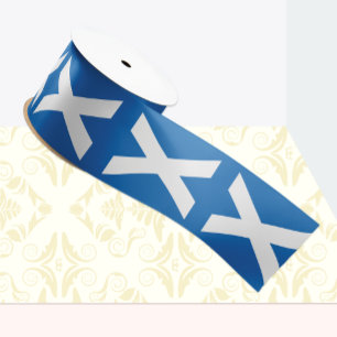 Scottish Flag Patriotic Ribbon, Scotland Grosgrain Ribbon