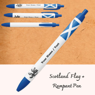 Scottish Flag Pen, Rampant, Scotland / Promotional Black Ink Pen