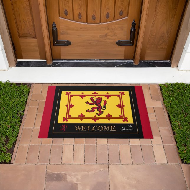 Scottish Flag & Rampant, Scotland house / patriots Doormat (Outdoor)