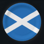 Scottish Flag (Saltire) (Scotland Flag) Paper Plate<br><div class="desc">This design features the national flag of Scotland, also known as St Andrew's Cross or simply the Saltire. It dates back at least to the 16th century and probably earlier. Scotland is currently part of the United Kingdom, but it was once an independent state and there is a strong movement...</div>