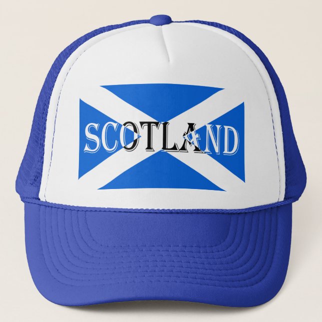 Scottish Flag Scotland Inverted thcn Trucker Hat (Front)