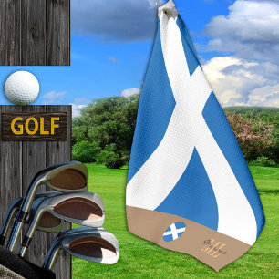 Scottish flag & Scotland, monogrammed / Golf Towel