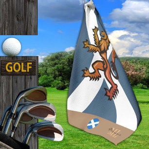 Scottish flag & Scotland, monogrammed /Rampant Golf Towel