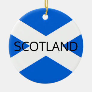 Scottish Flag Scotland orncn Ceramic Tree Decoration