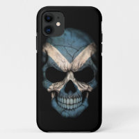 Scottish Flag Skull on Black
