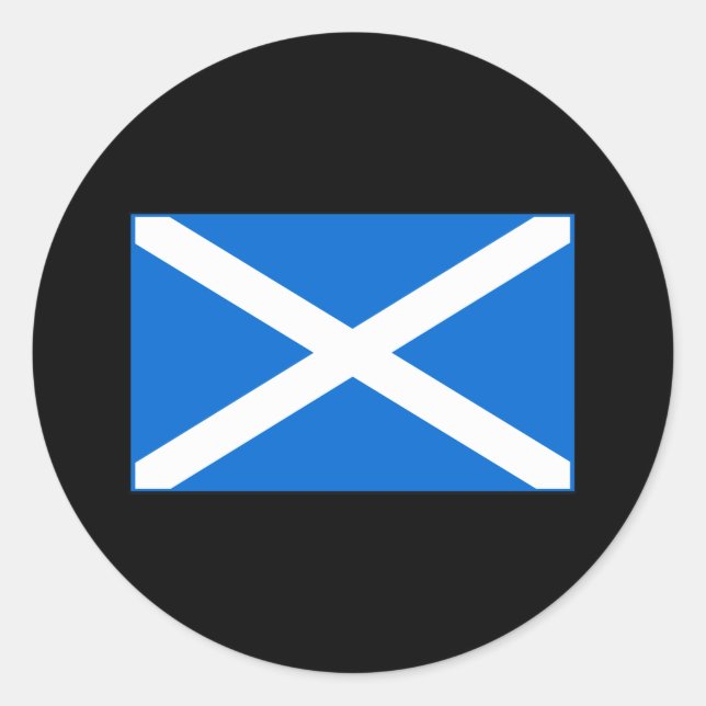 Scottish Flag T-shirts and Gifts Classic Round Sticker (Front)