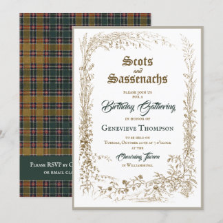 Scottish Flora Sassenach Birthday Invitation