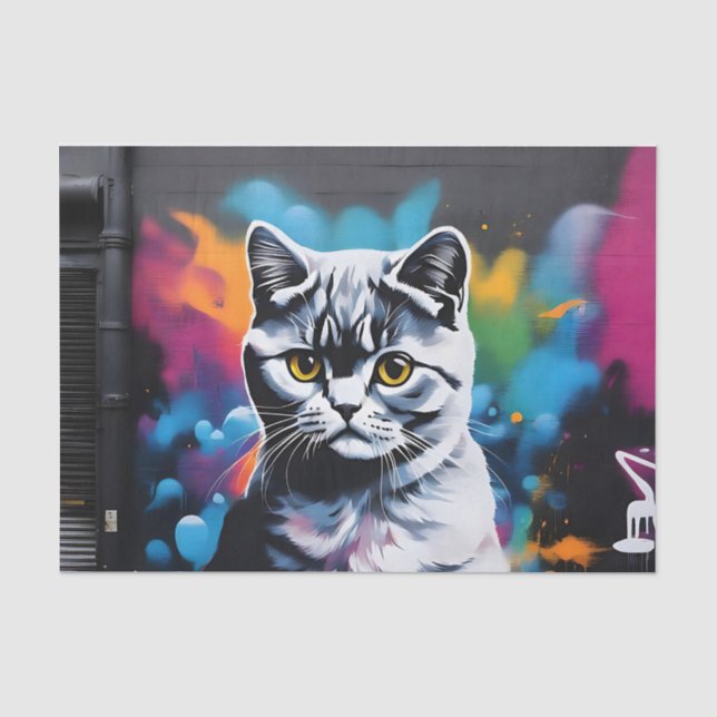 Scottish Fold Art Vibrant Tissue Paper (Front)