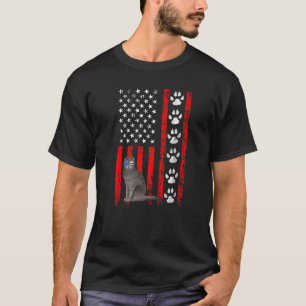 Scottish Fold Cat 4th Of July Patriotic American F T-Shirt