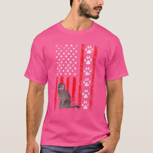 Scottish Fold Cat 4th Of July Patriotic American F T-Shirt