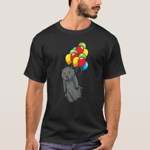 Scottish Fold Cat Balloons T-Shirt
