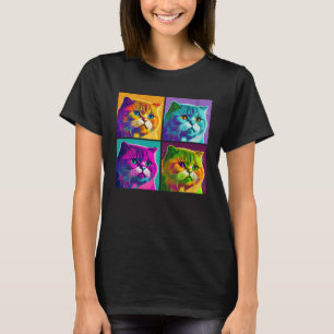 Scottish Fold Cat Pop Illustration Colourful 2 T-Shirt