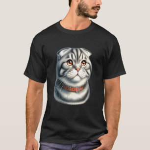 Scottish Fold Cat Portrait T-Shirt