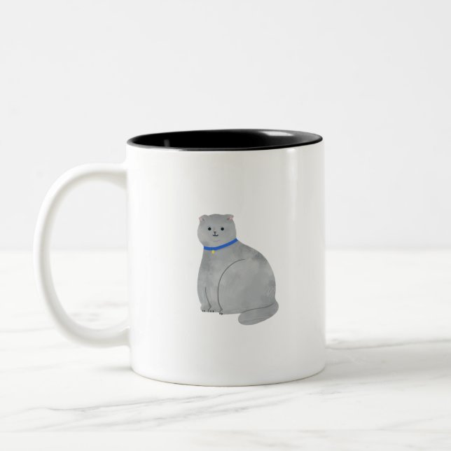 Scottish Fold Cat Two-Tone Coffee Mug (Left)