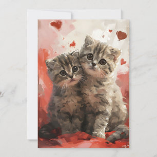 Scottish Fold cats Valentine's day  Holiday Card