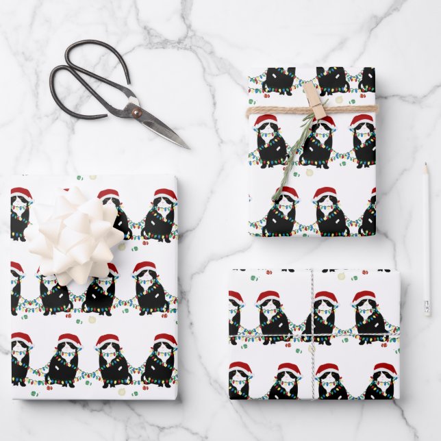 Scottish Fold Christmas Trouble Wrapping Paper Sheet (Front)