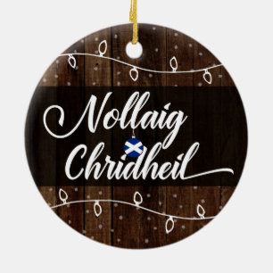 Scottish Gaelic Merry Christmas, Nollaig Chridheil Ceramic Tree Decoration