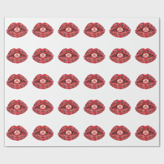 Scottish Gift Tartan Lips Love Pop Art Wrapping Paper