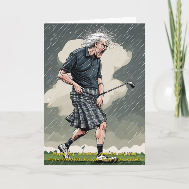 Scottish Golfer Golf Card (Front)