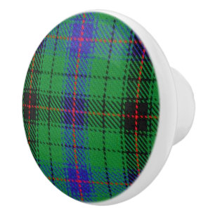 Scottish Grandeur Clan Davidson Tartan Plaid Ceramic Knob